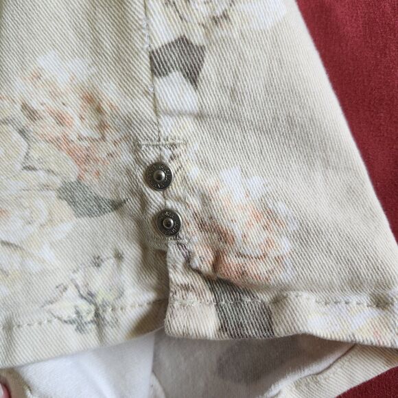 Gloria Vanderbilt Amanda Capri Jeans Floral Beige Stretch Denim Womens 8 - Picture 7 of 12